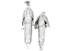 Antique German Silver Table Pheasants