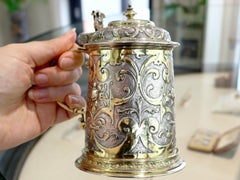 Antigua jarra de plata alemana de David Eckrich, circa 1610
