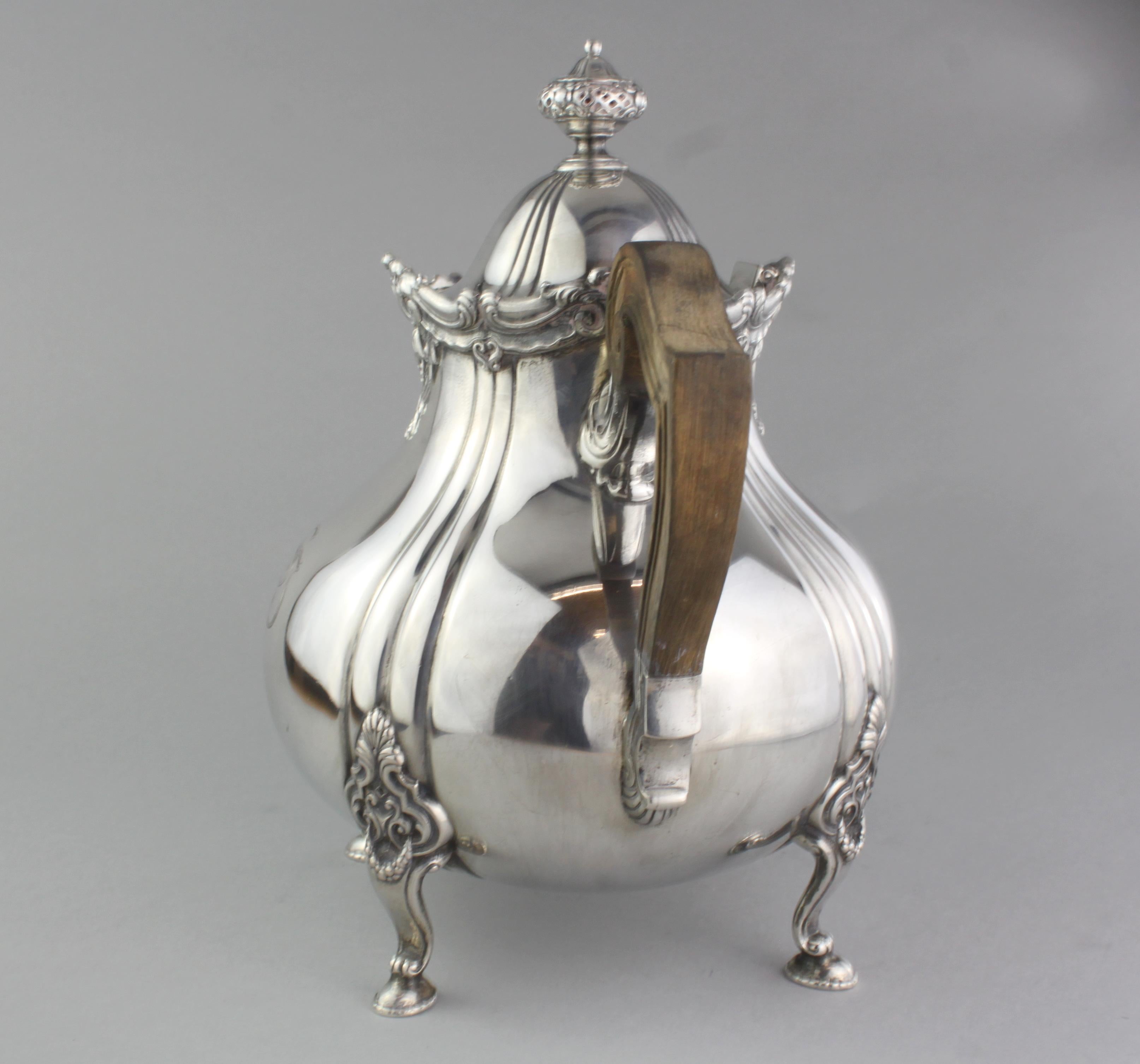 Antique German Silver Teapot, by Carl Steyl, Germany, circa 1910 In Good Condition In Braintree, GB