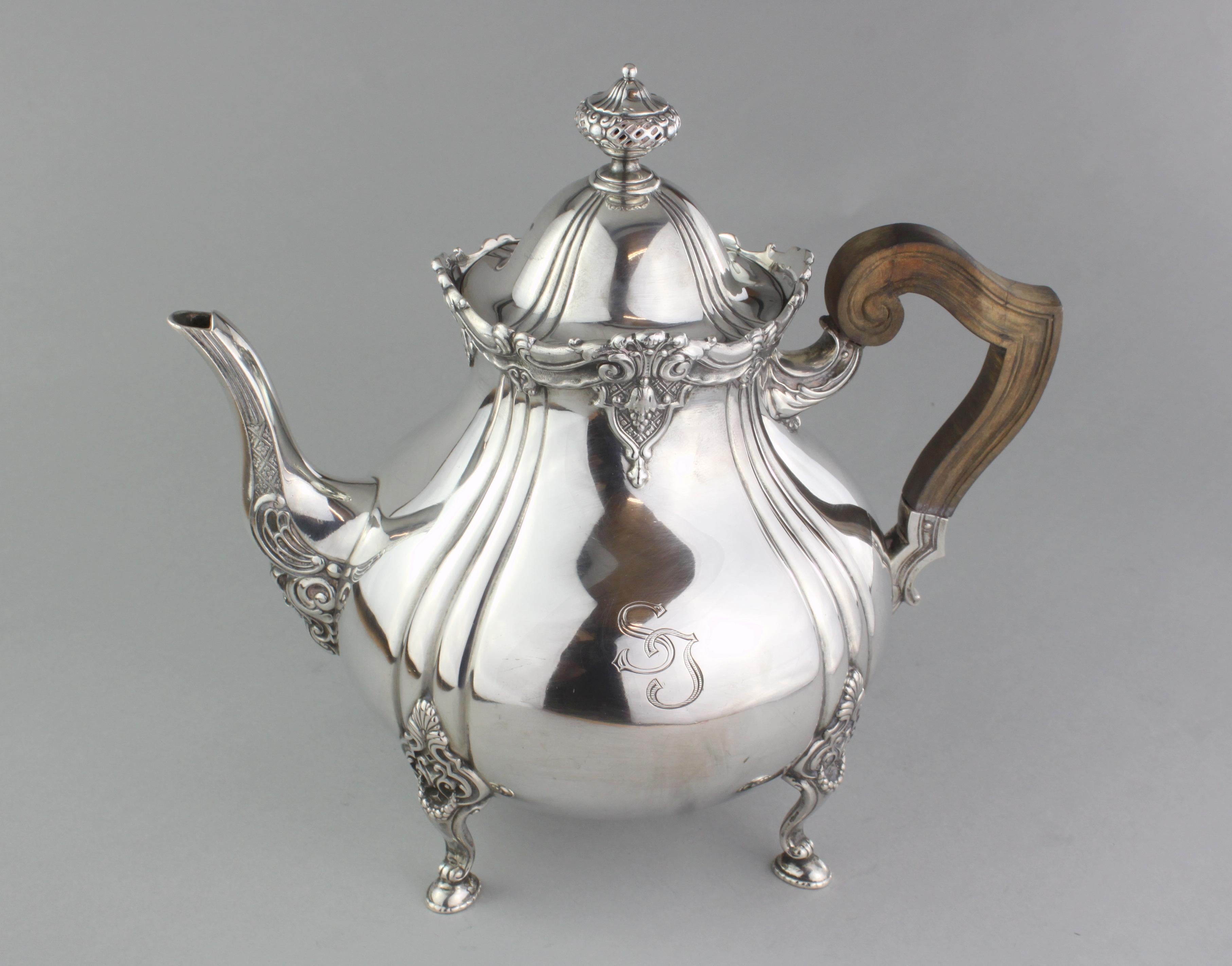 Early 20th Century Antique German Silver Teapot, by Carl Steyl, Germany, circa 1910