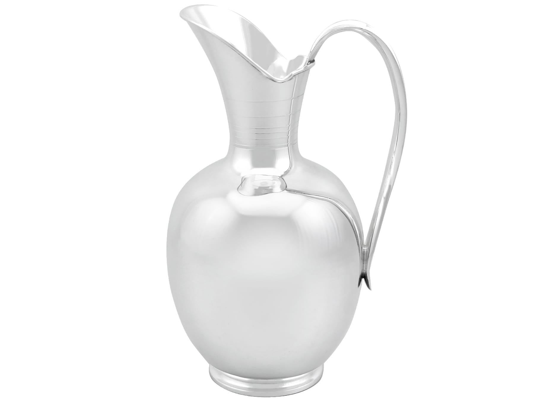 Sterling Silver 1920s German Silver Water/Cordial Jug For Sale