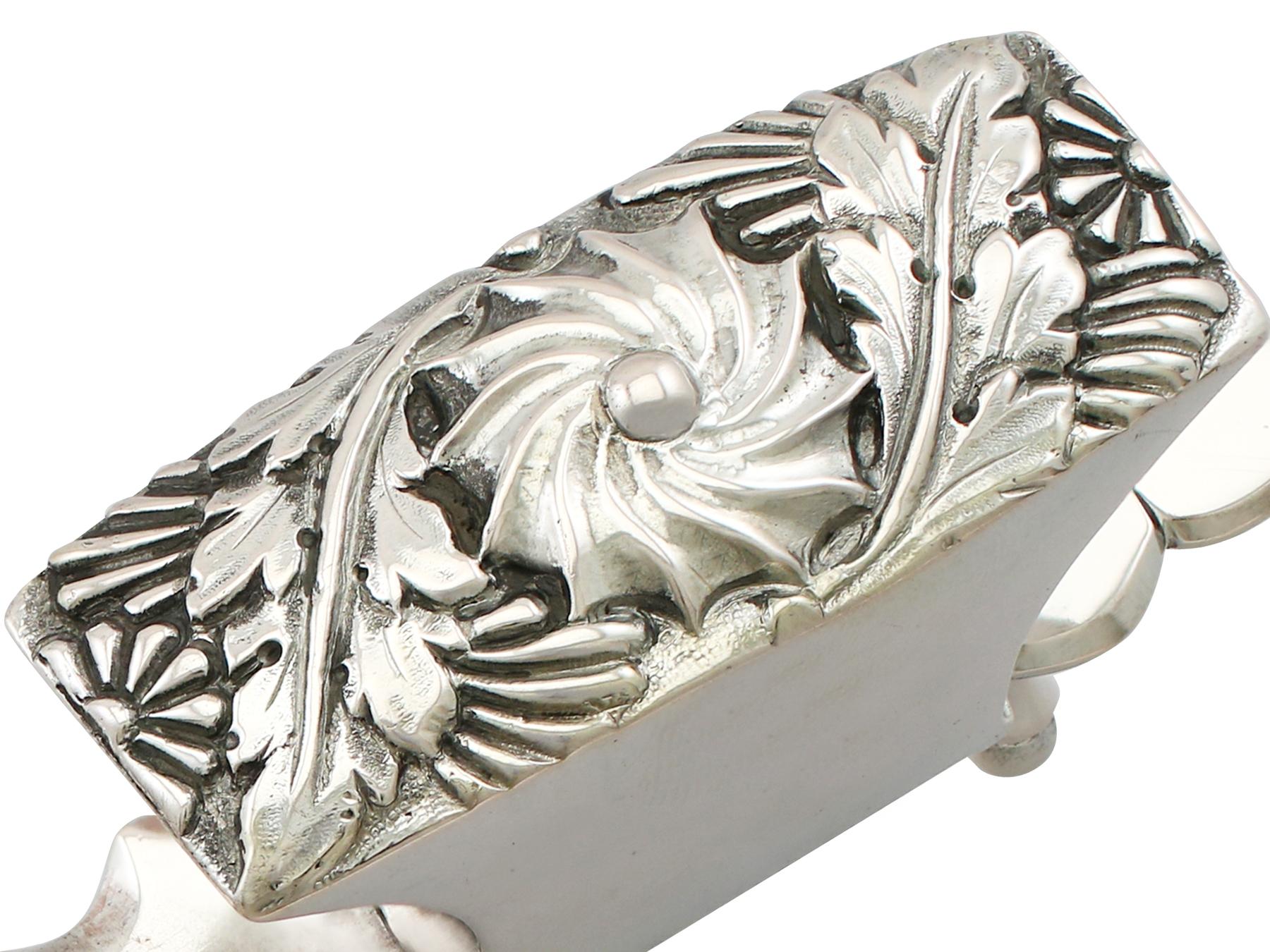 Antique German Silver Wick Trimmers and Snuffer Tray, circa 1825 6