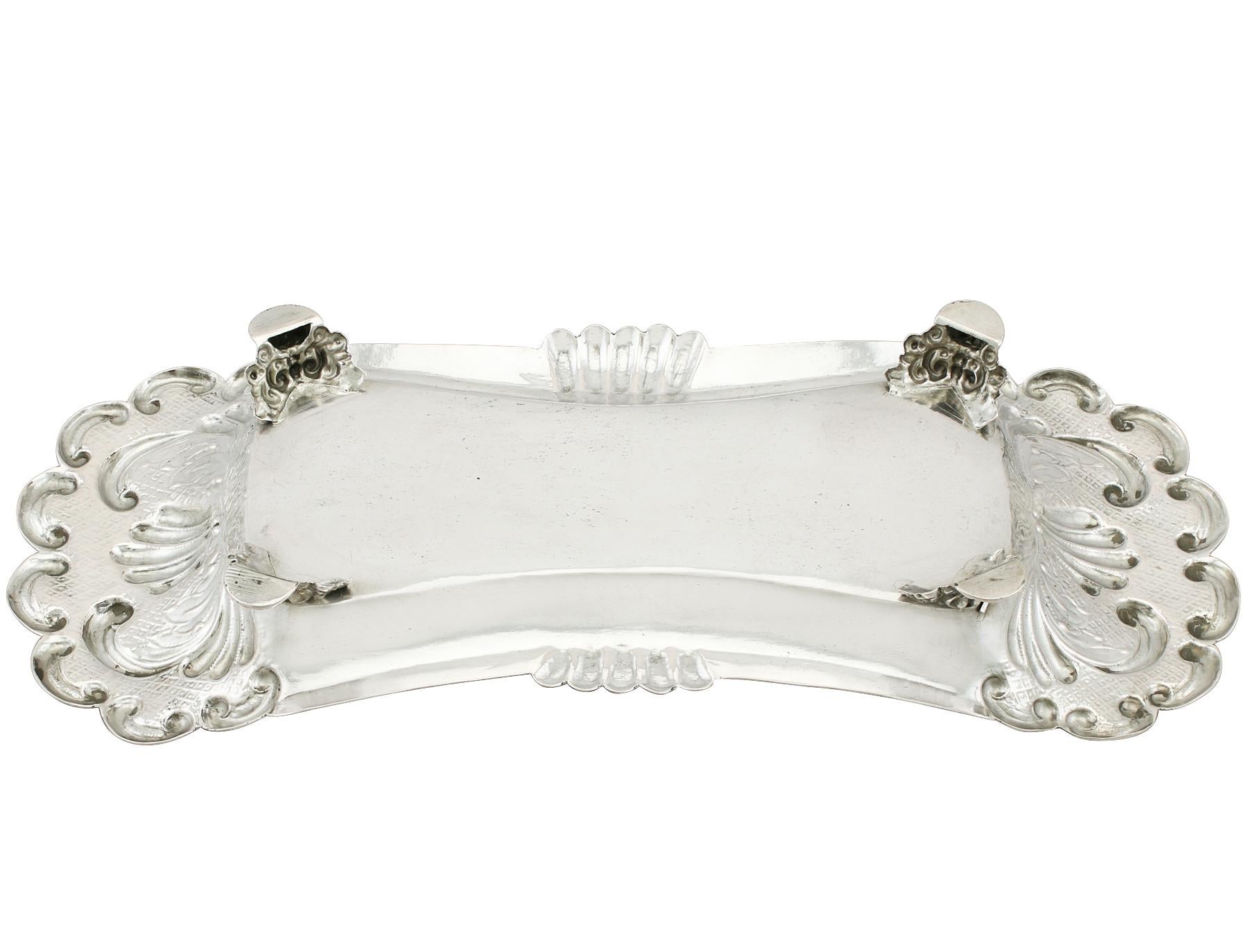Antique German Silver Wick Trimmers and Snuffer Tray, circa 1825 10