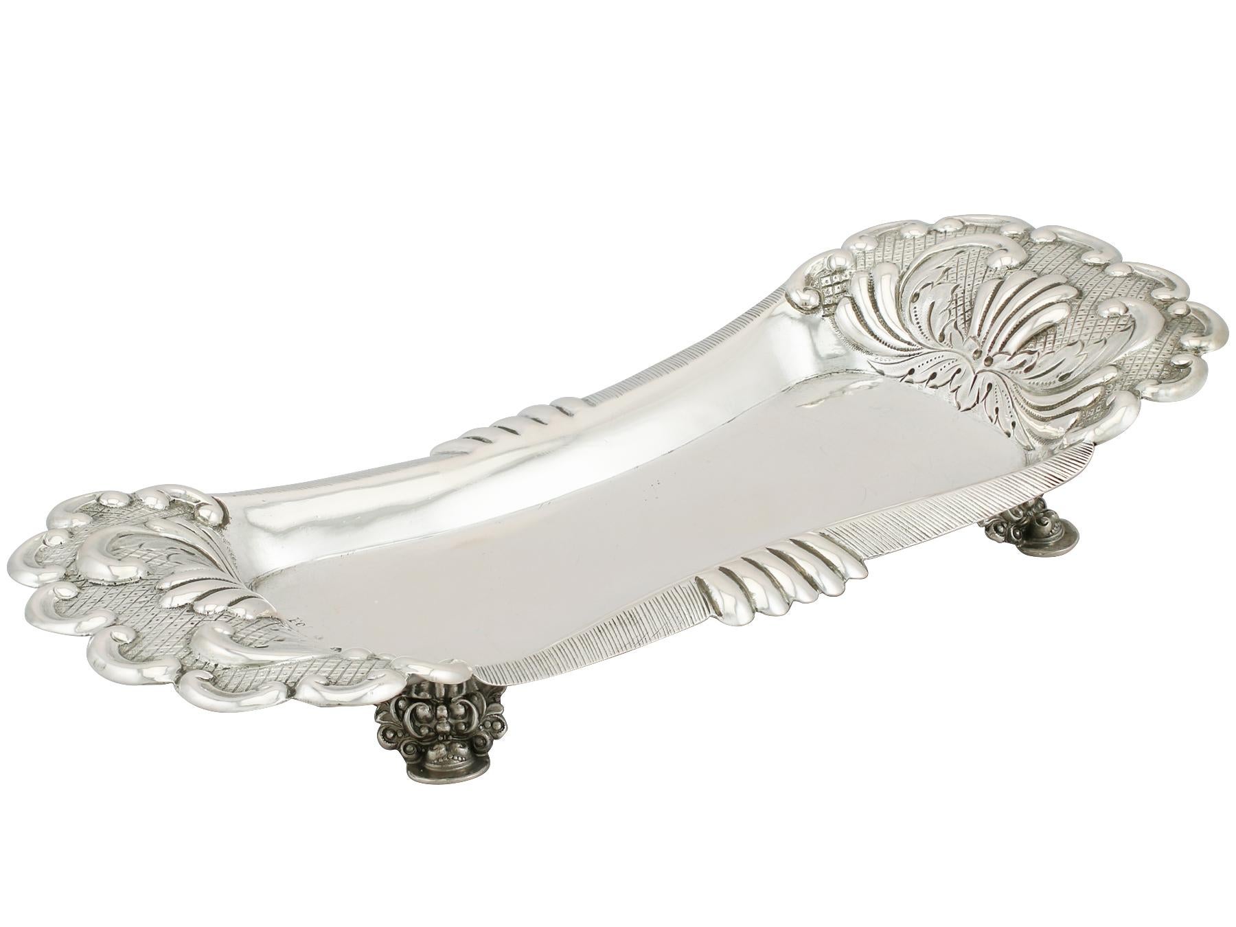 Early 19th Century Antique German Silver Wick Trimmers and Snuffer Tray, circa 1825