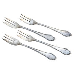 Antique German Silverplate Cake Server & Cake Fork; Set of 9