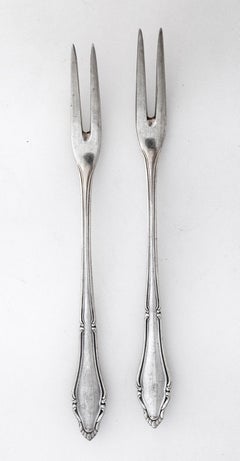 Antique German Silverplate Pickle Forks, set/2