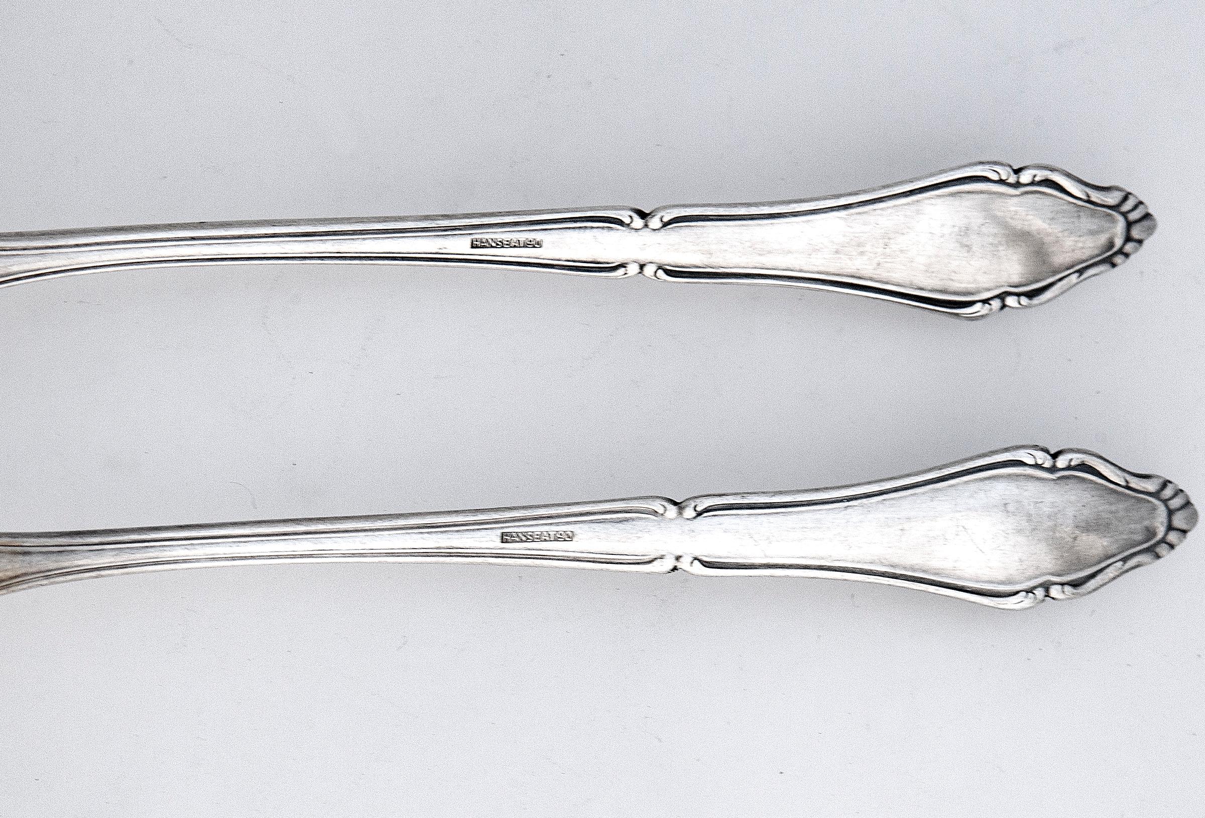Antique German Silverplate Pickle Forks, set/2 In Good Condition For Sale In Malibu, CA