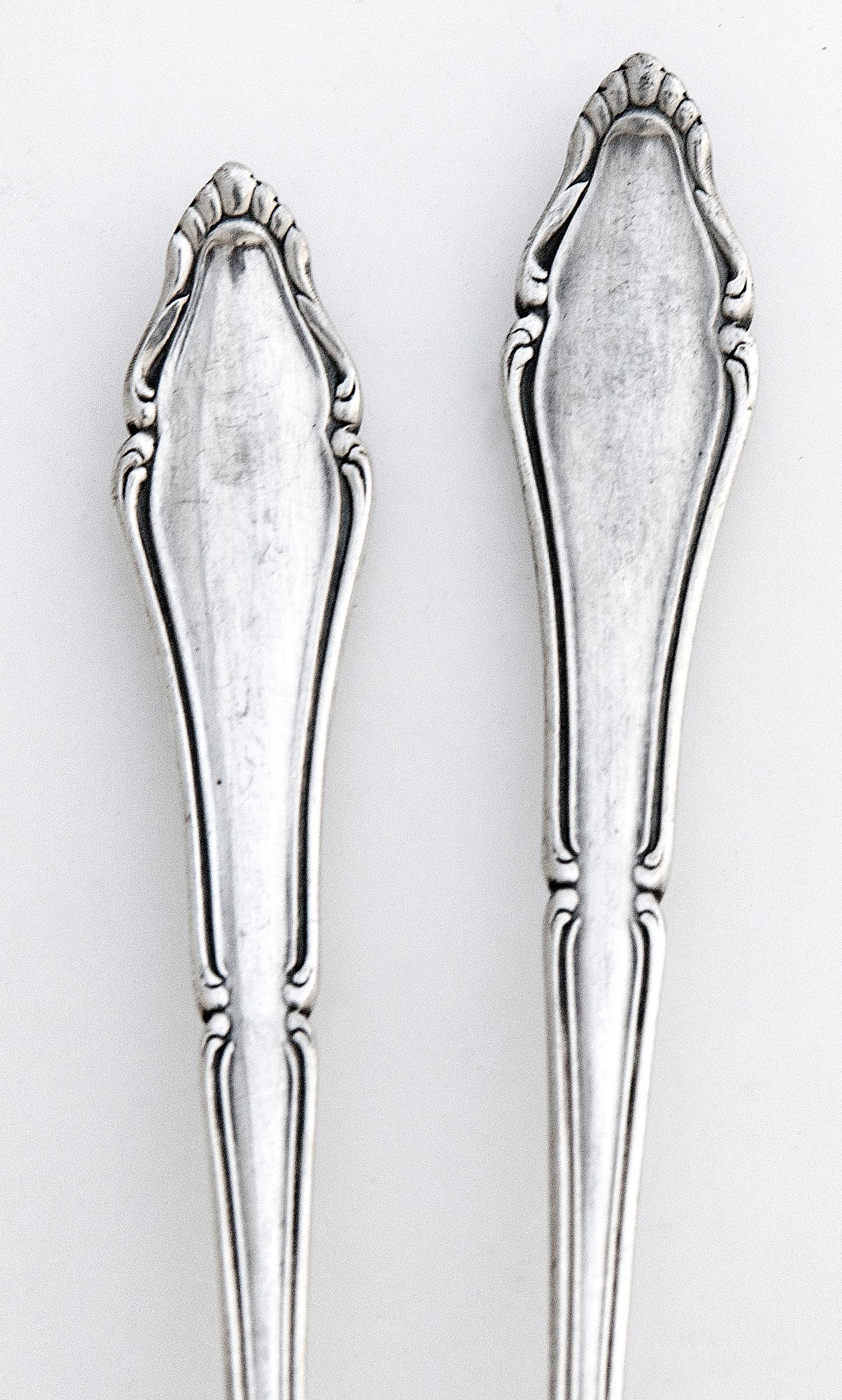 20th Century Antique German Silverplate Pickle Forks, set/2 For Sale