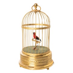 Antique German Singing Bird in a Cage Music Box Automaton by Karl Griesbaum 1930