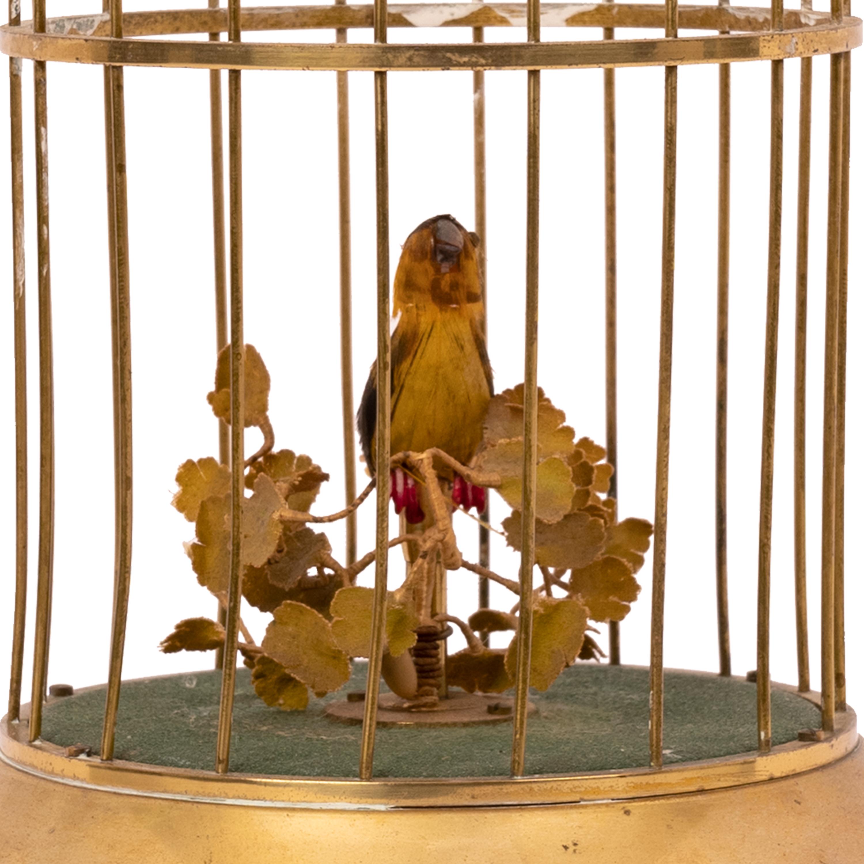Antique German Singing Bird in a Cage Music Box Automaton Karl Griesbaum 1930 3