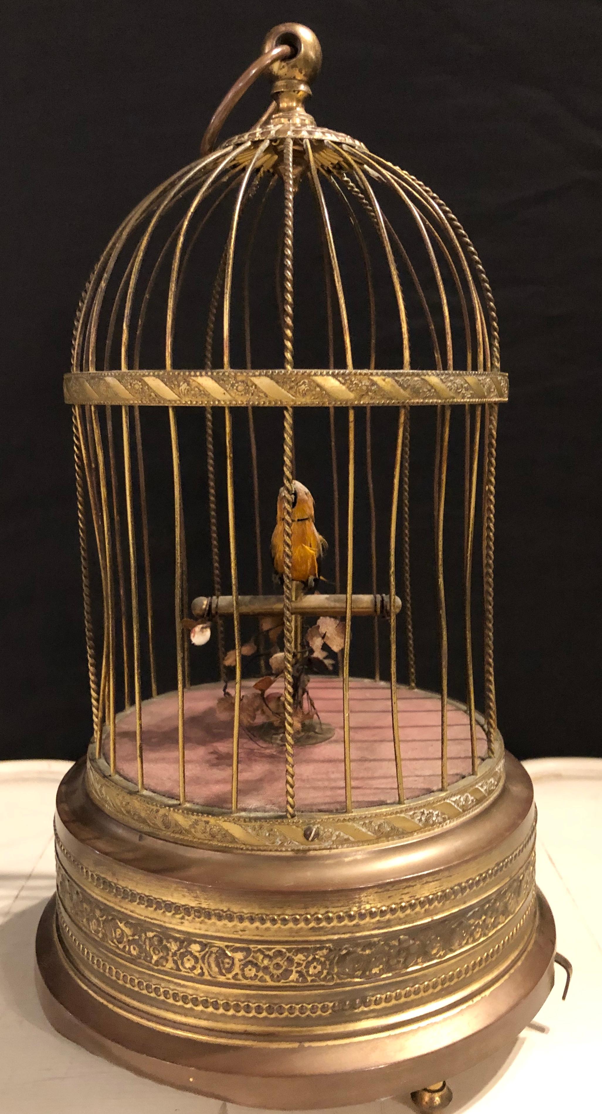 Antique German singing bird music box marked underside K.G Karl. At the time of this listing the bird chirps and sings wonderfully when you wind her up.
IZS.