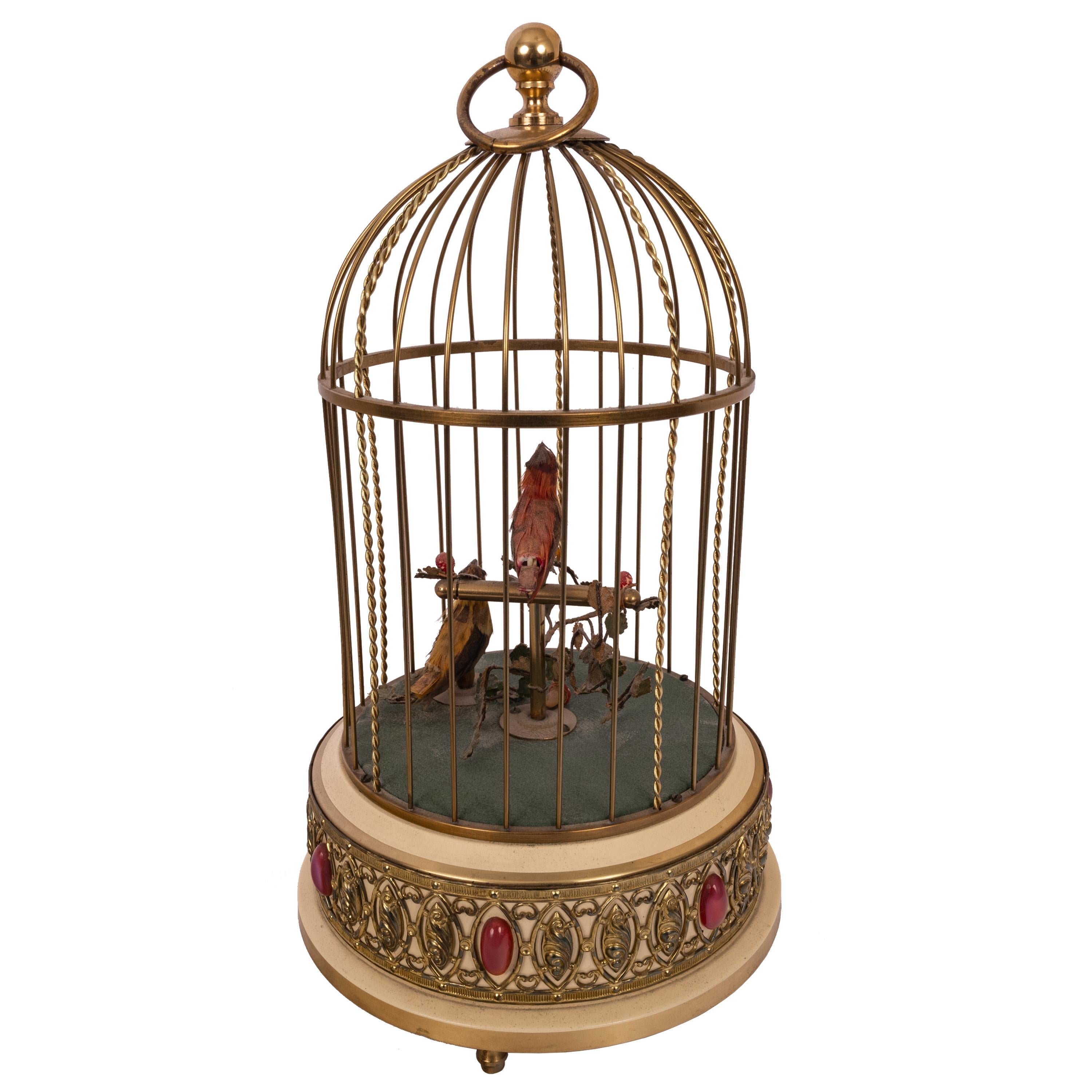victorian singing bird in cage