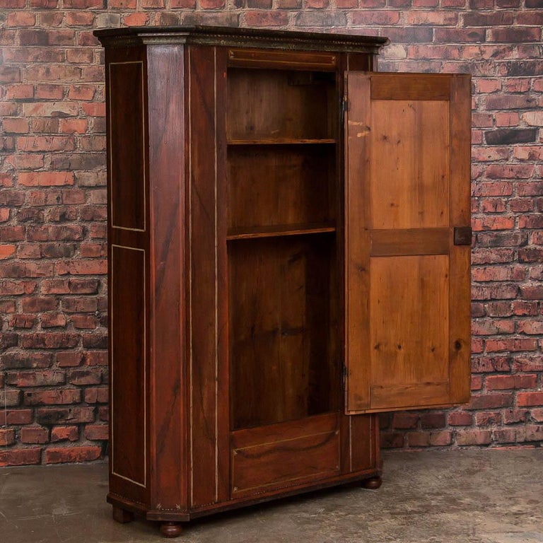 Antique German Single Door Armoire with Original Paint at 1stDibs