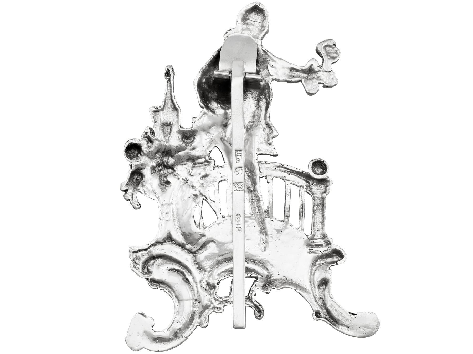 Antique German Sterling Silver Card and Menu Holders For Sale 4