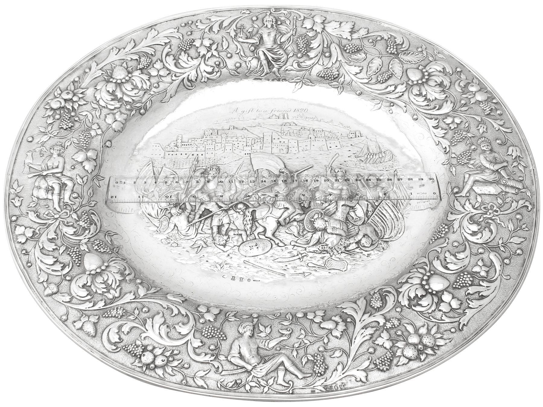 Antique German Sterling Silver Charger Plate For Sale 10
