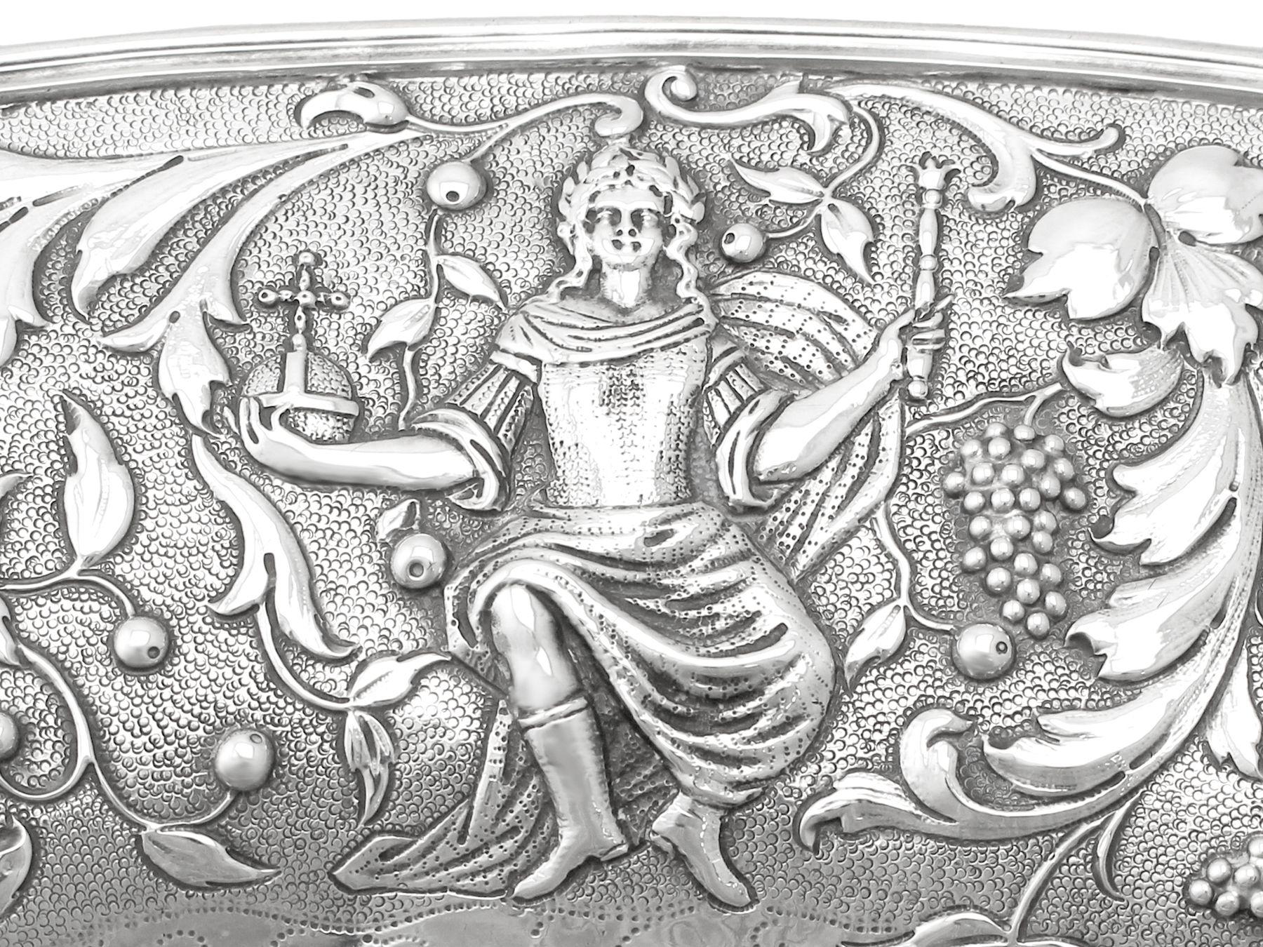Antique German Sterling Silver Charger Plate 1