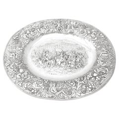 Antique German Sterling Silver Charger Plate