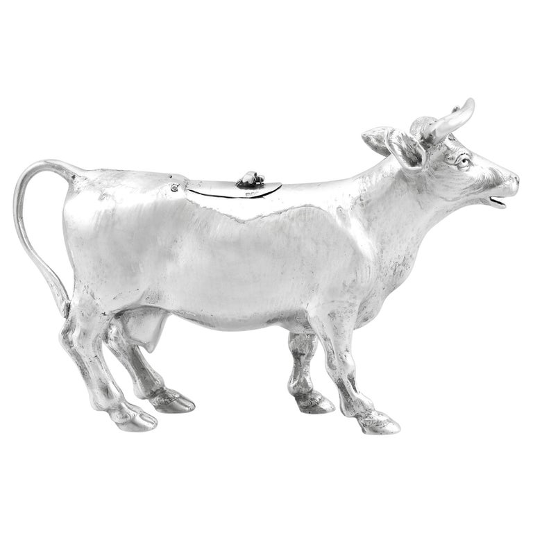 Antique German Sterling Silver Cow Creamer at 1stDibs