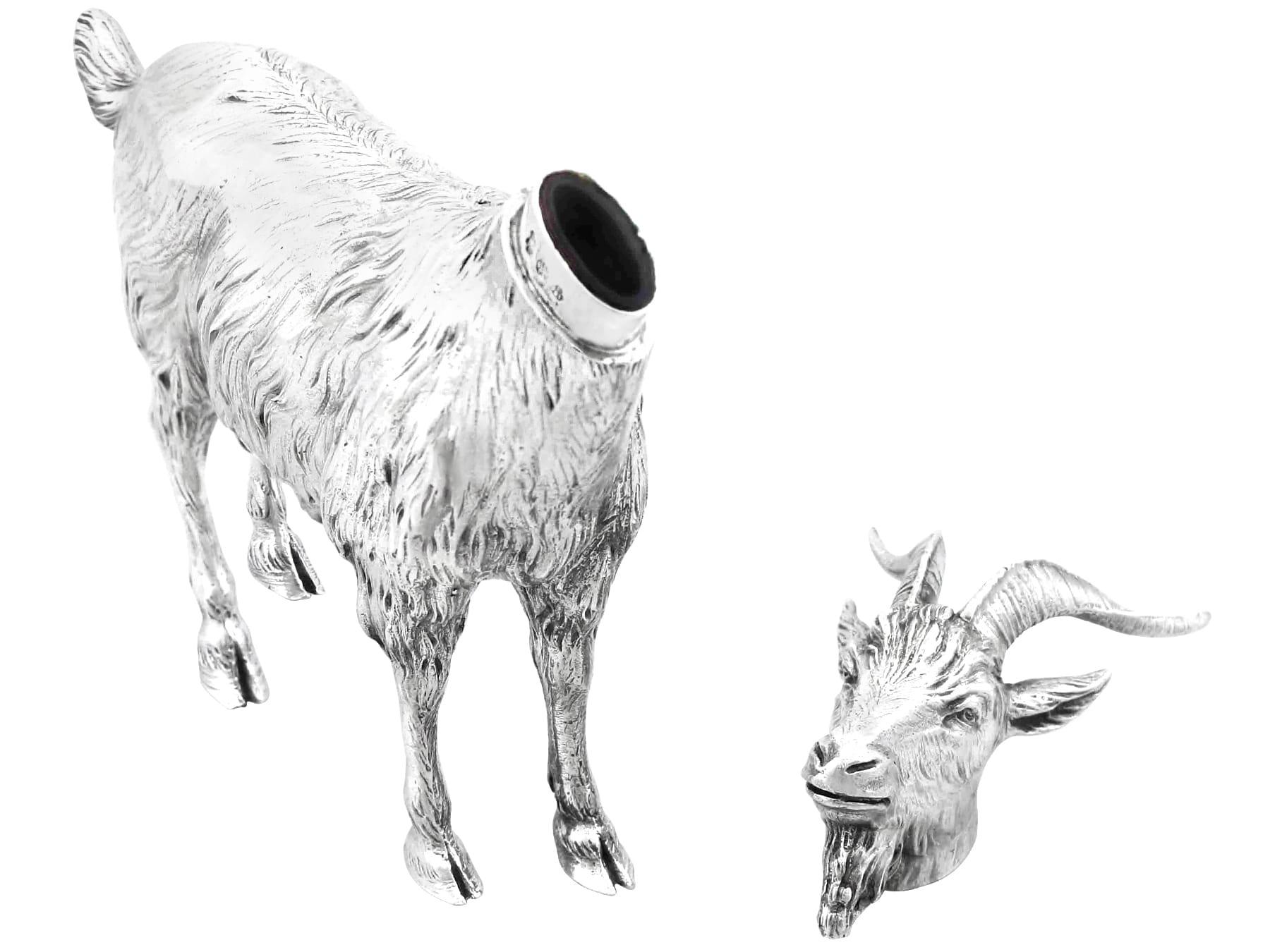 Antique German Sterling Silver Goat Sugar Box 1901 im Angebot 4