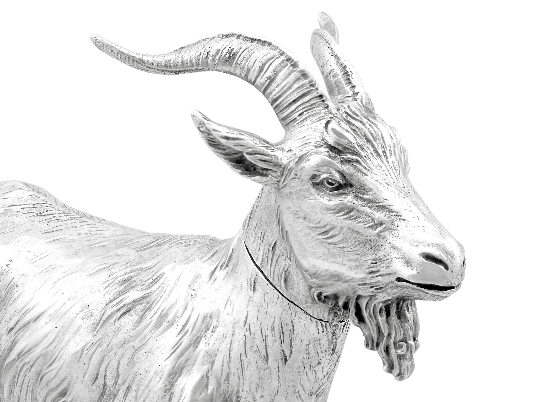 Antique German Sterling Silver Goat Sugar Box 1901 im Angebot 5