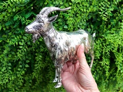 Antique German Sterling Silver Goat Sugar Box 1901