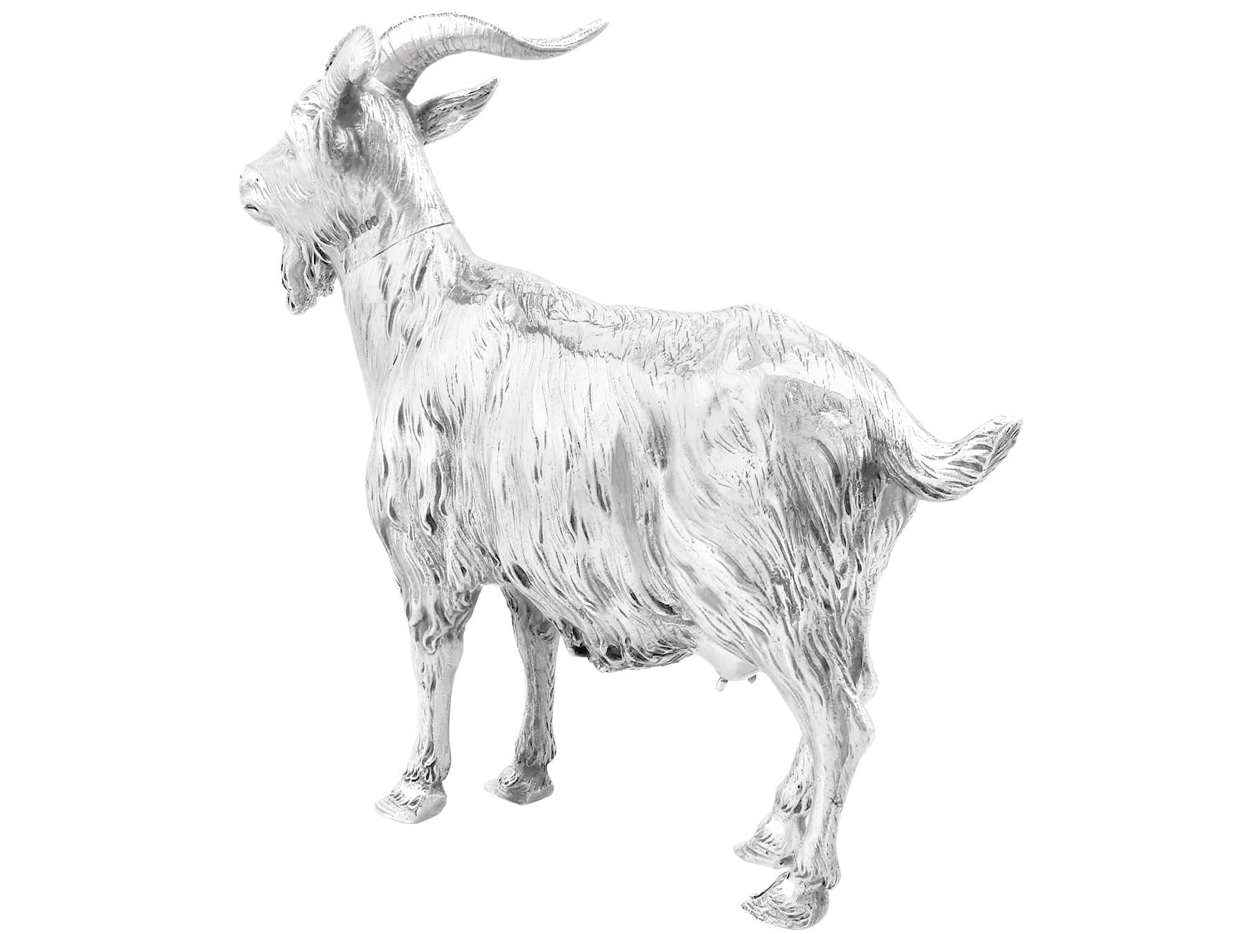Antique German Sterling Silver Goat Sugar Box 1901 im Angebot 2