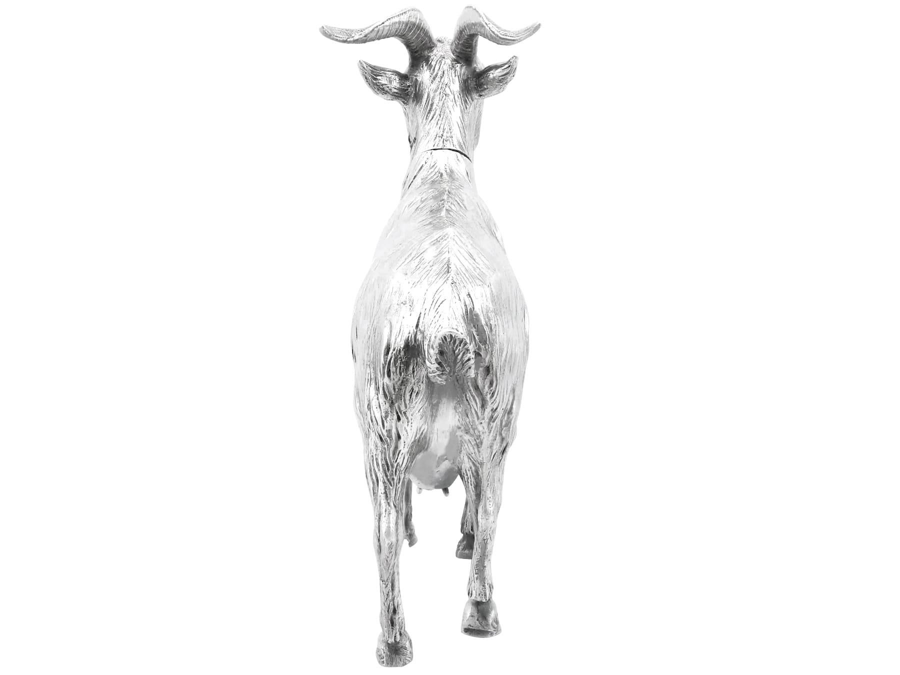 Antique German Sterling Silver Goat Sugar Box 1901 im Angebot 3