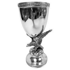 Antique German Sterling Silver Goblet with Imperial Eagle