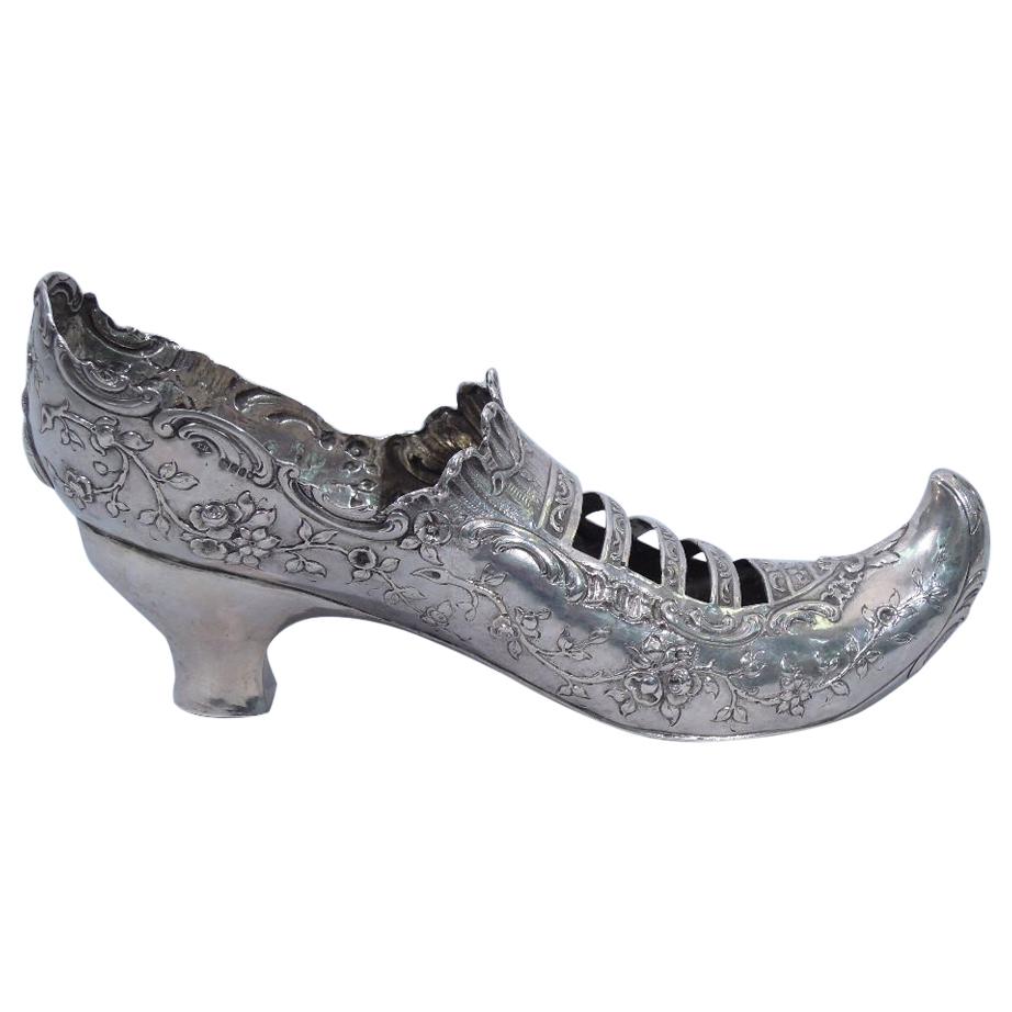 Antique German Sterling Silver Lady's Shoe with Elf Toe