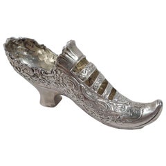 Antique German Sterling Silver Miniature Elf Shoe