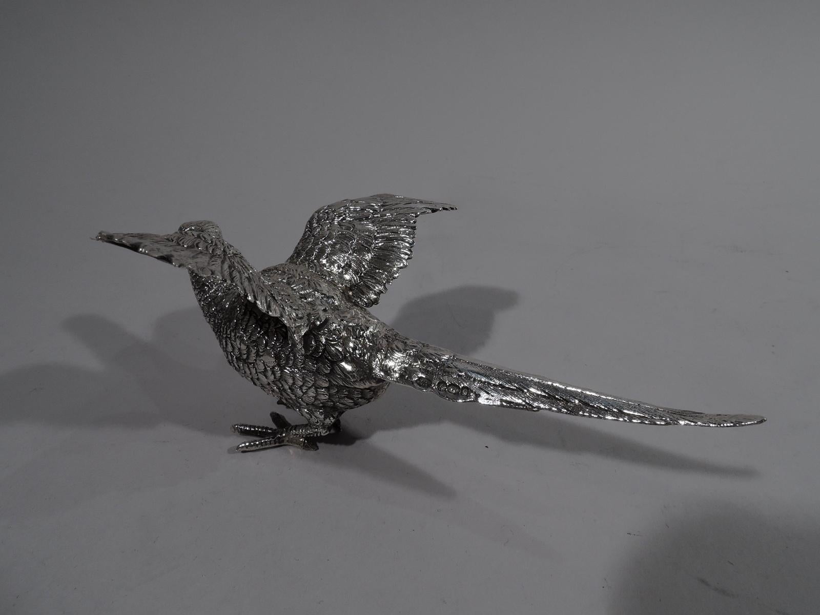 Antique German Sterling Silver Pheasant Bird Figurine In Excellent Condition In New York, NY