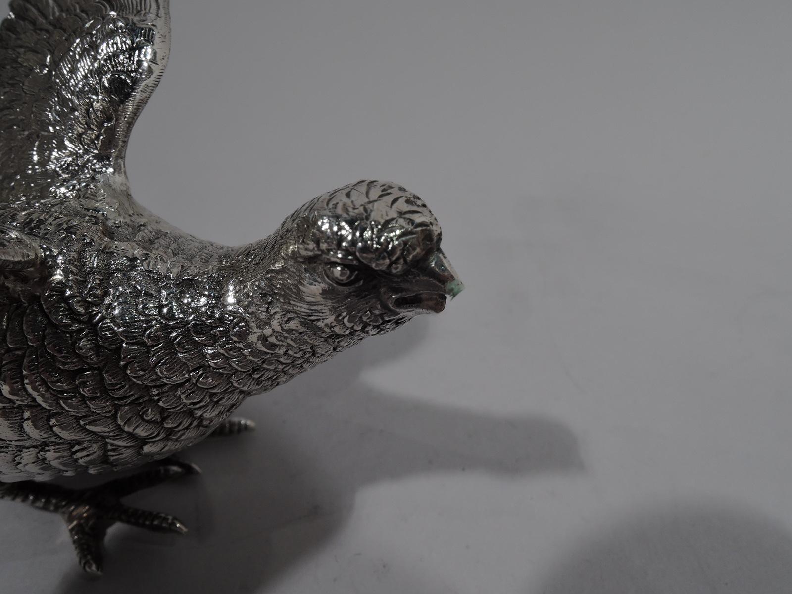 20th Century Antique German Sterling Silver Pheasant Bird Figurine