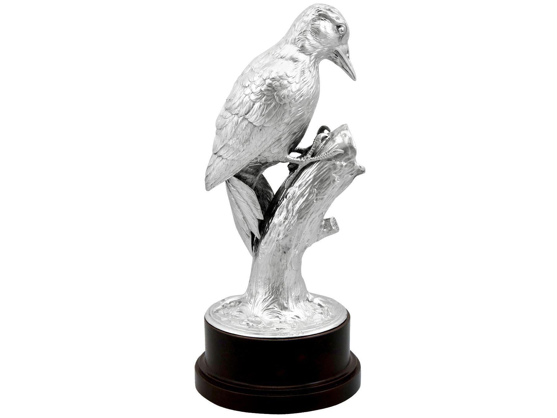 Antike deutsche Präsentations-/Tisch-Vogelornamente aus Sterlingsilber im Angebot 2
