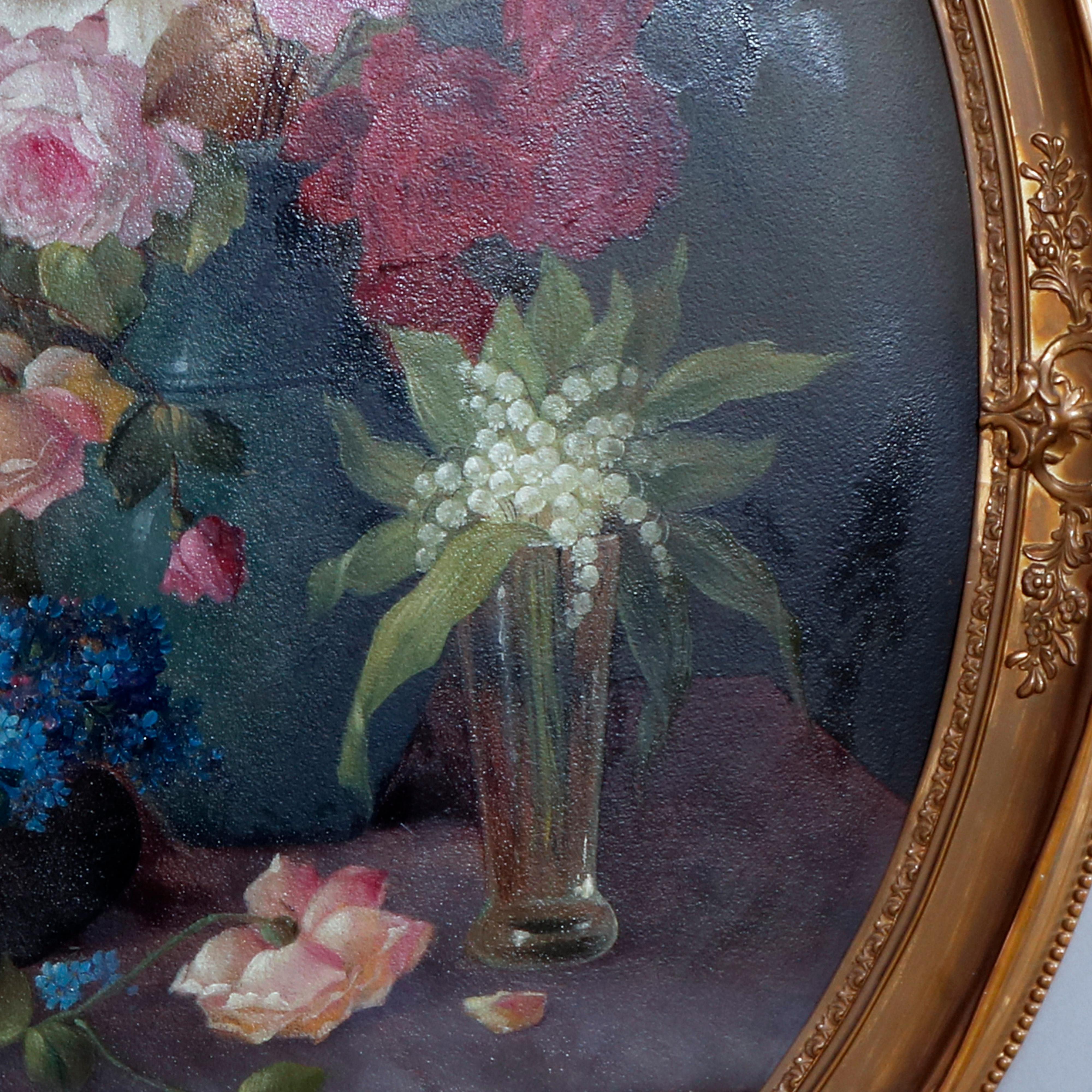 Antique German Still Life Oil on Board Painting by Stoitznar, Circa 1890 In Good Condition In Big Flats, NY