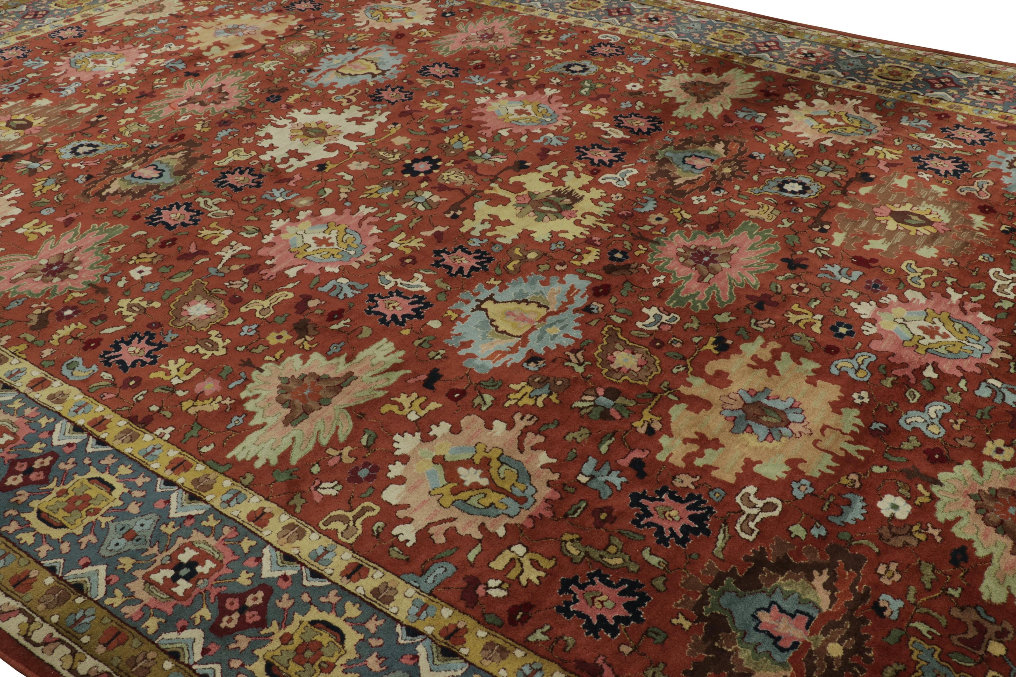 Realizzato a mano con lana intorno al 1920-1930, questo antico tappeto a uncino 11x16 è un'aggiunta estremamente rara ed emozionante alle curatele di Rug & Kilim delle celebri produzioni Tetex provenienti dalla Germania, indubbiamente tra le