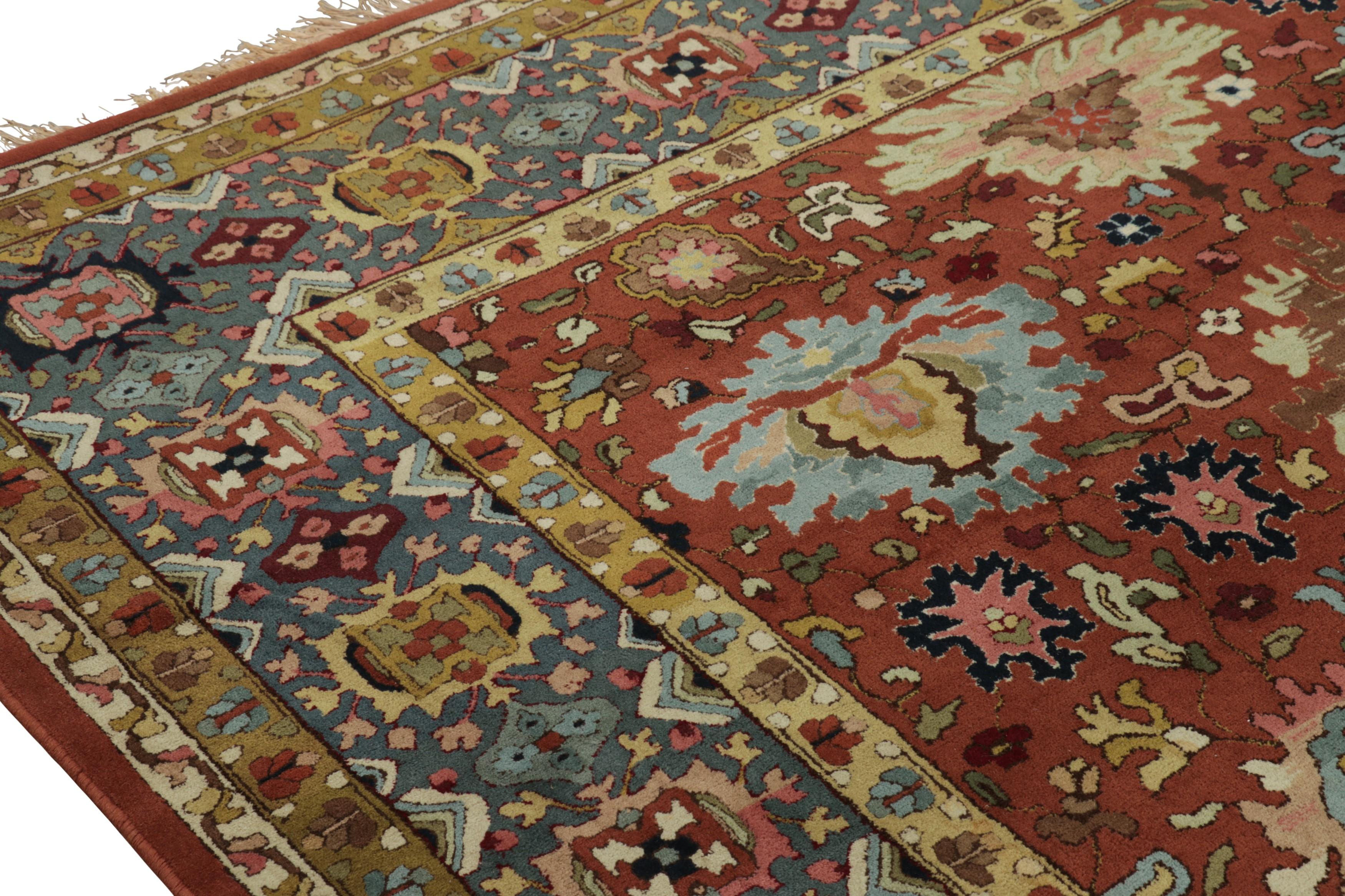 Tedesco Antico tappeto tedesco con ganci in Tetex rosso e medaglioni floreali - Rug & Kilim in vendita