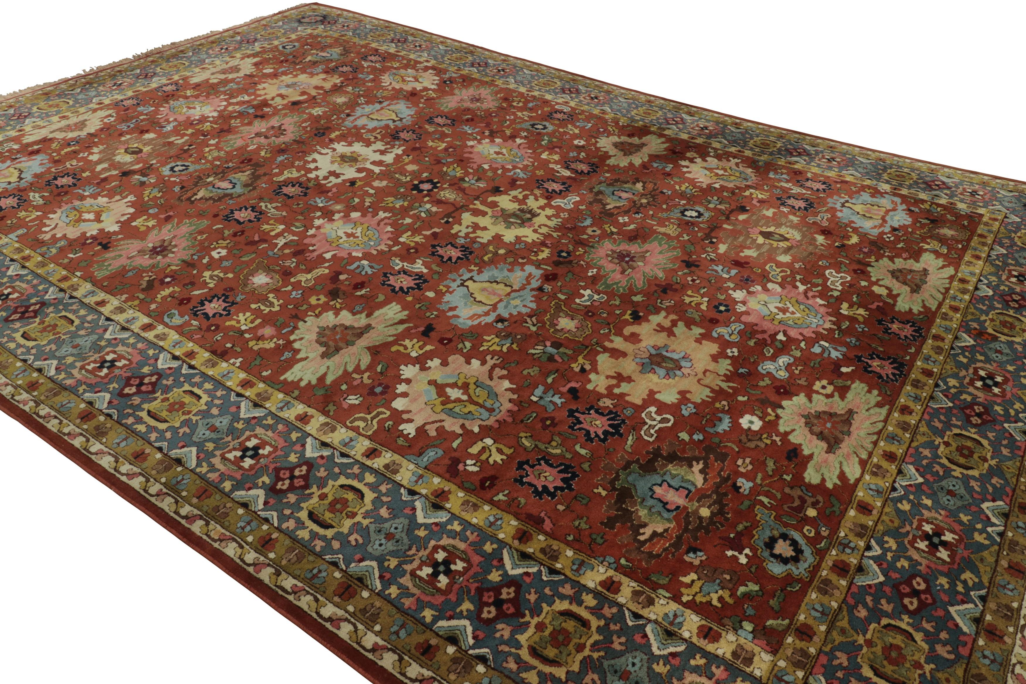 Antico tappeto tedesco con ganci in Tetex rosso e medaglioni floreali - Rug & Kilim In condizioni ottime in vendita a Long Island City, NY