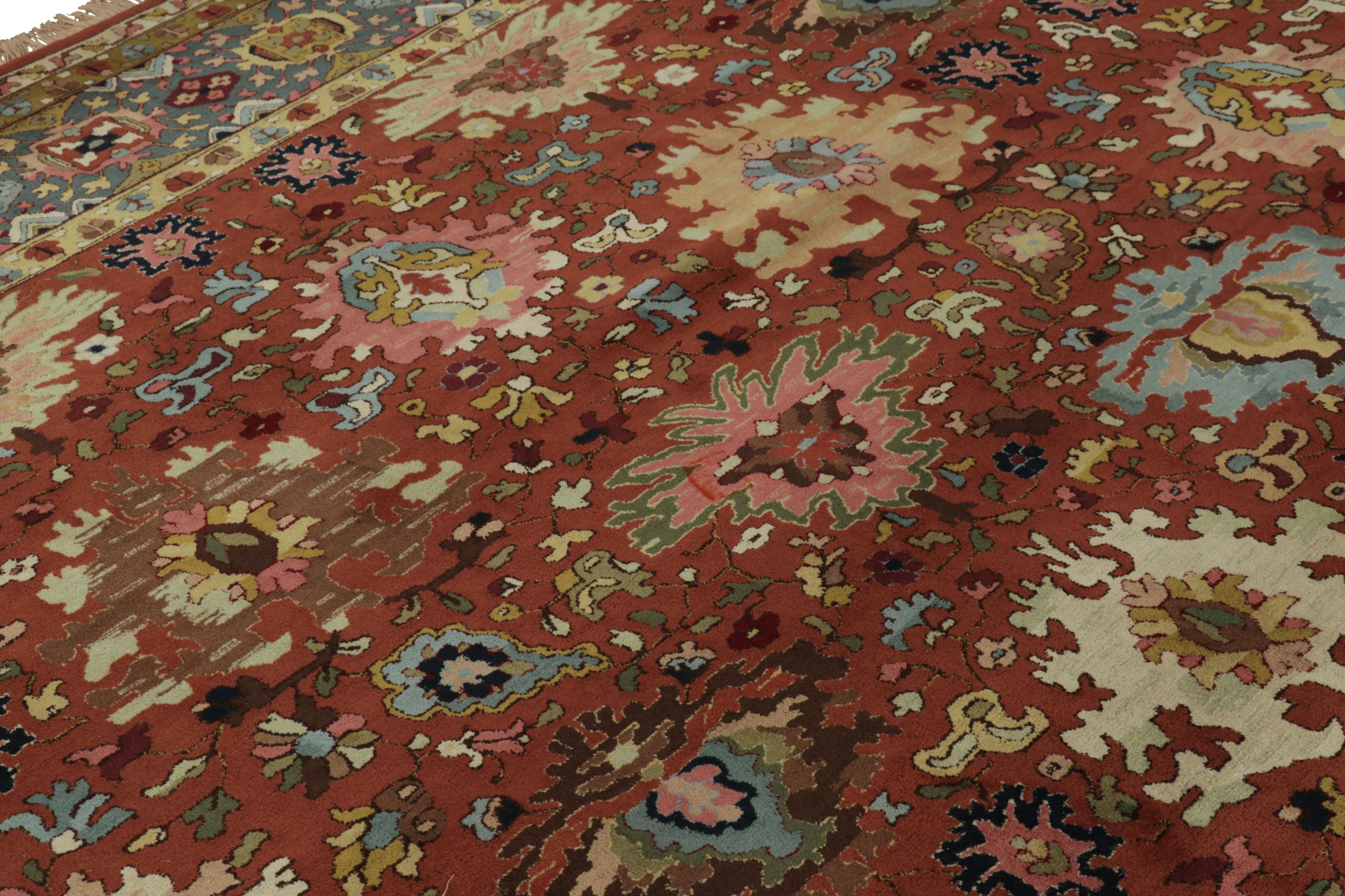 Inizio XX secolo Antico tappeto tedesco con ganci in Tetex rosso e medaglioni floreali - Rug & Kilim in vendita