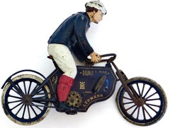 Antique German Toy "Halloh" Boy On Motorcycle By Ernest P. Lehman. Patented 1903