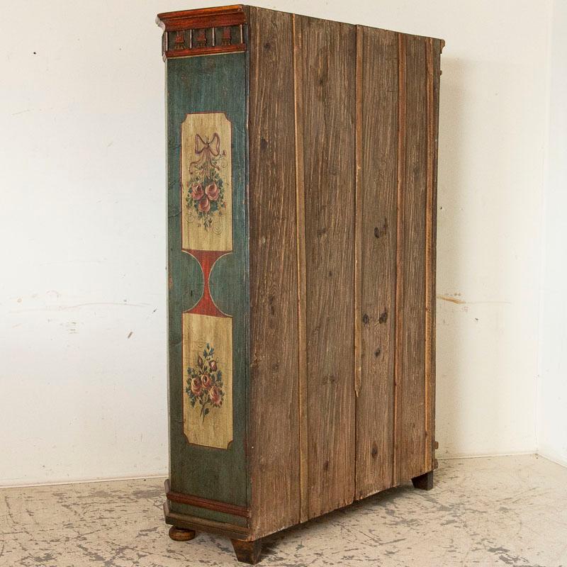 19th Century Antique German Two Door Armoire with Original Blue Paint Dated 1808