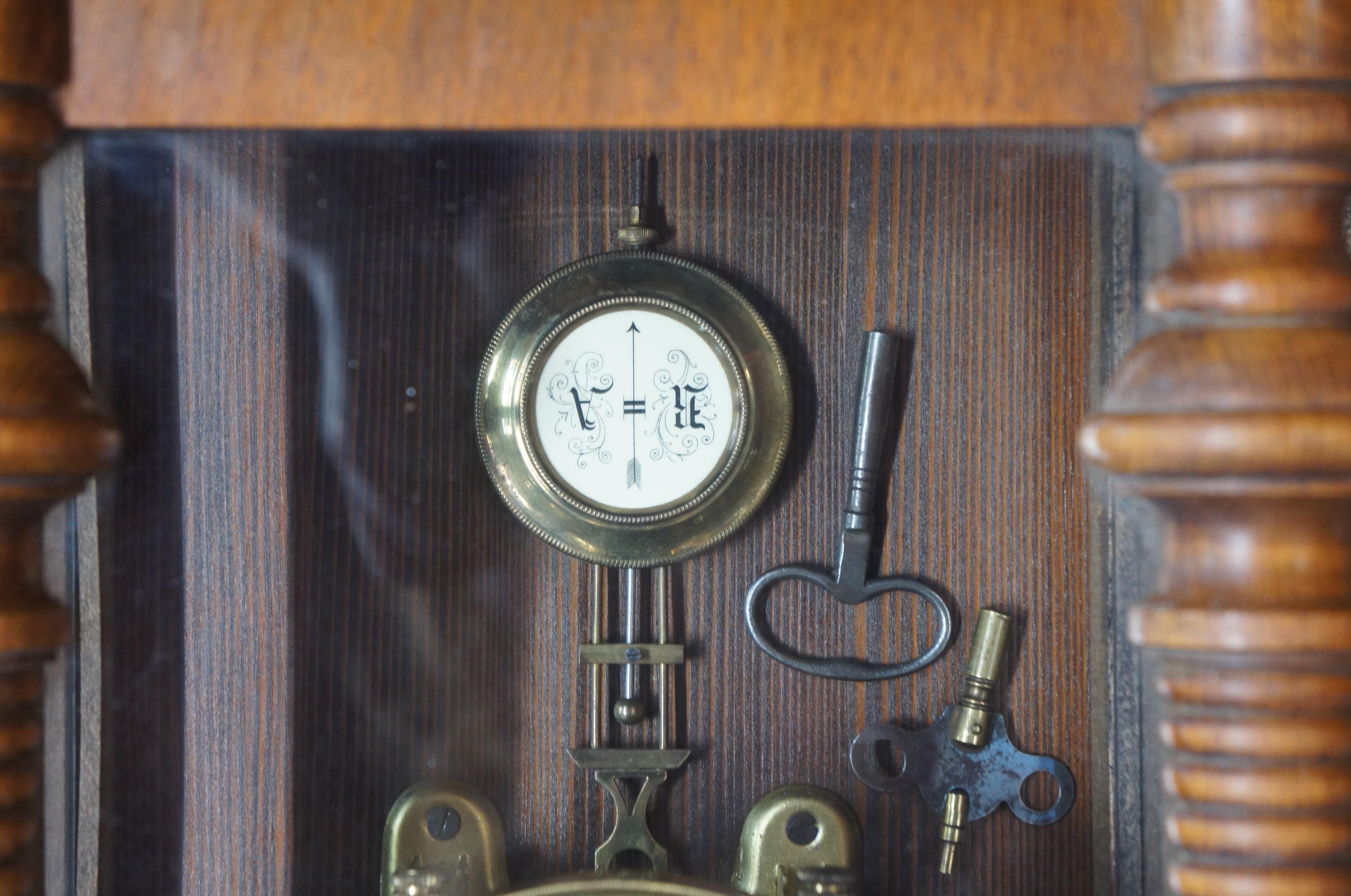 Antique German Victorian Junghans Vienna Regulator Walnut Wall Clock 2