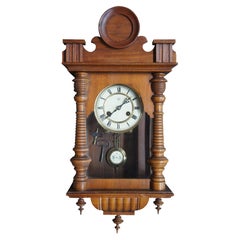Used German Victorian Junghans Vienna Regulator Walnut Wall Clock