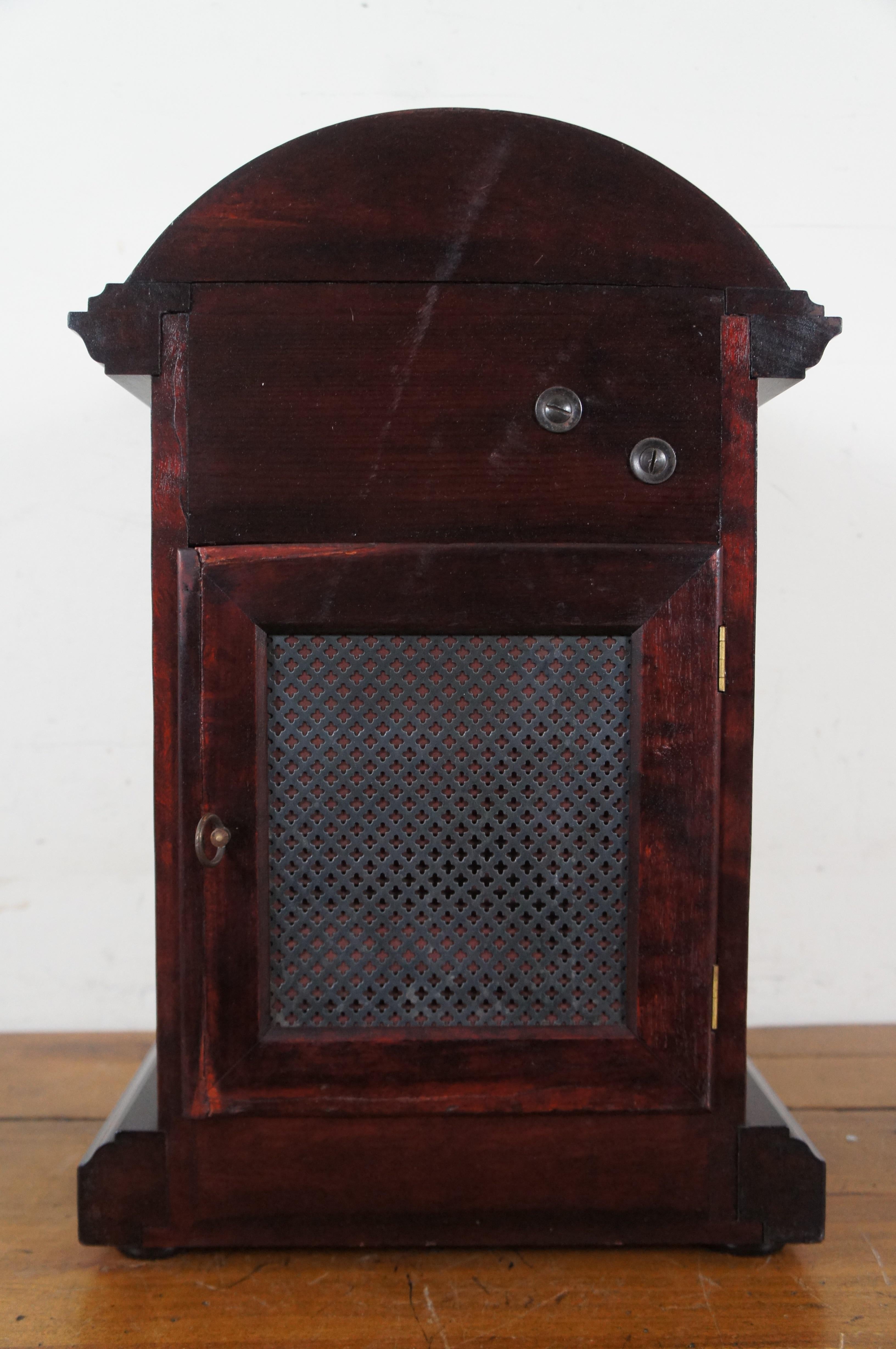 Horloge de cheminée allemande ancienne victorienne en acajou Westminster Kienzle Bracket  en vente 2