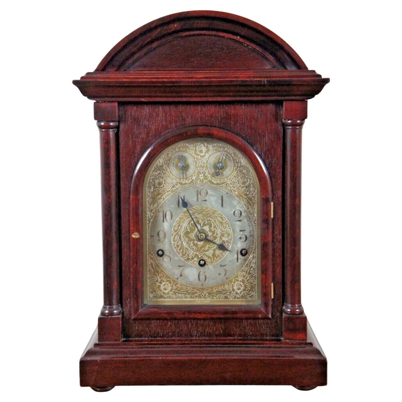 Antique German Victorian Mahogany Westminster Kienzle Bracket Mantel Clock  For Sale