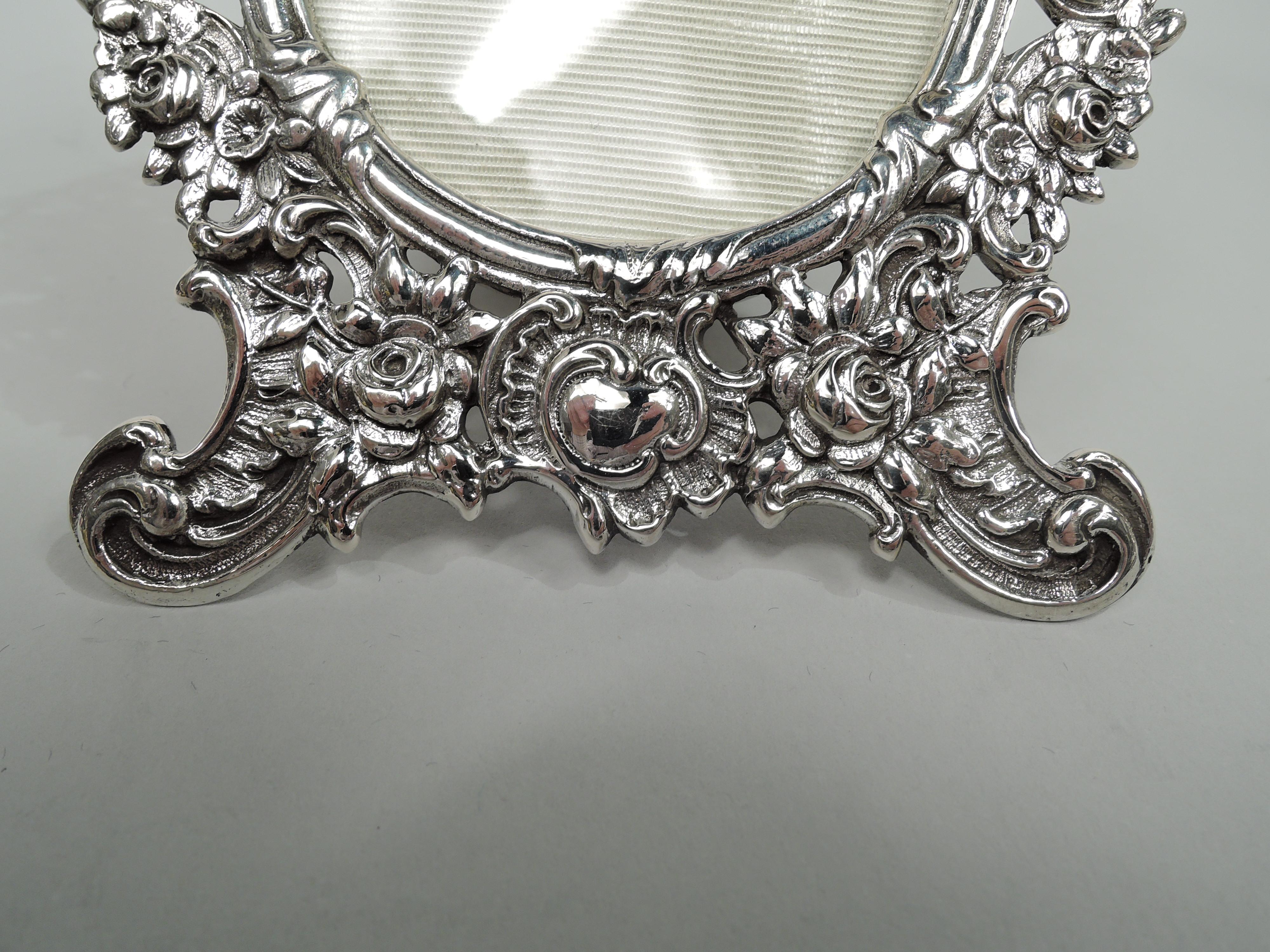 Antique German Victorian Rococo Silver Picture Frame For Sale at 1stDibs
