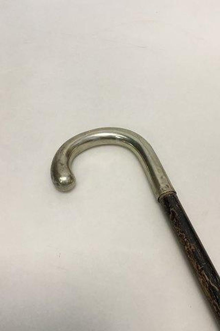 Canne De Marche Antique En Argent Avec Pommeau Classique - Matériau Laiton, Vintage, Cadeau Unique