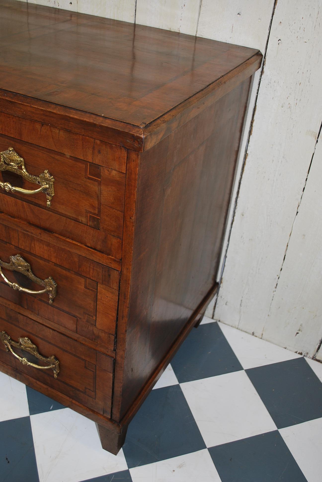 Antique German Walnut and inlaid Commode/ Chest of Drawers Circa 1830 For Sale 1