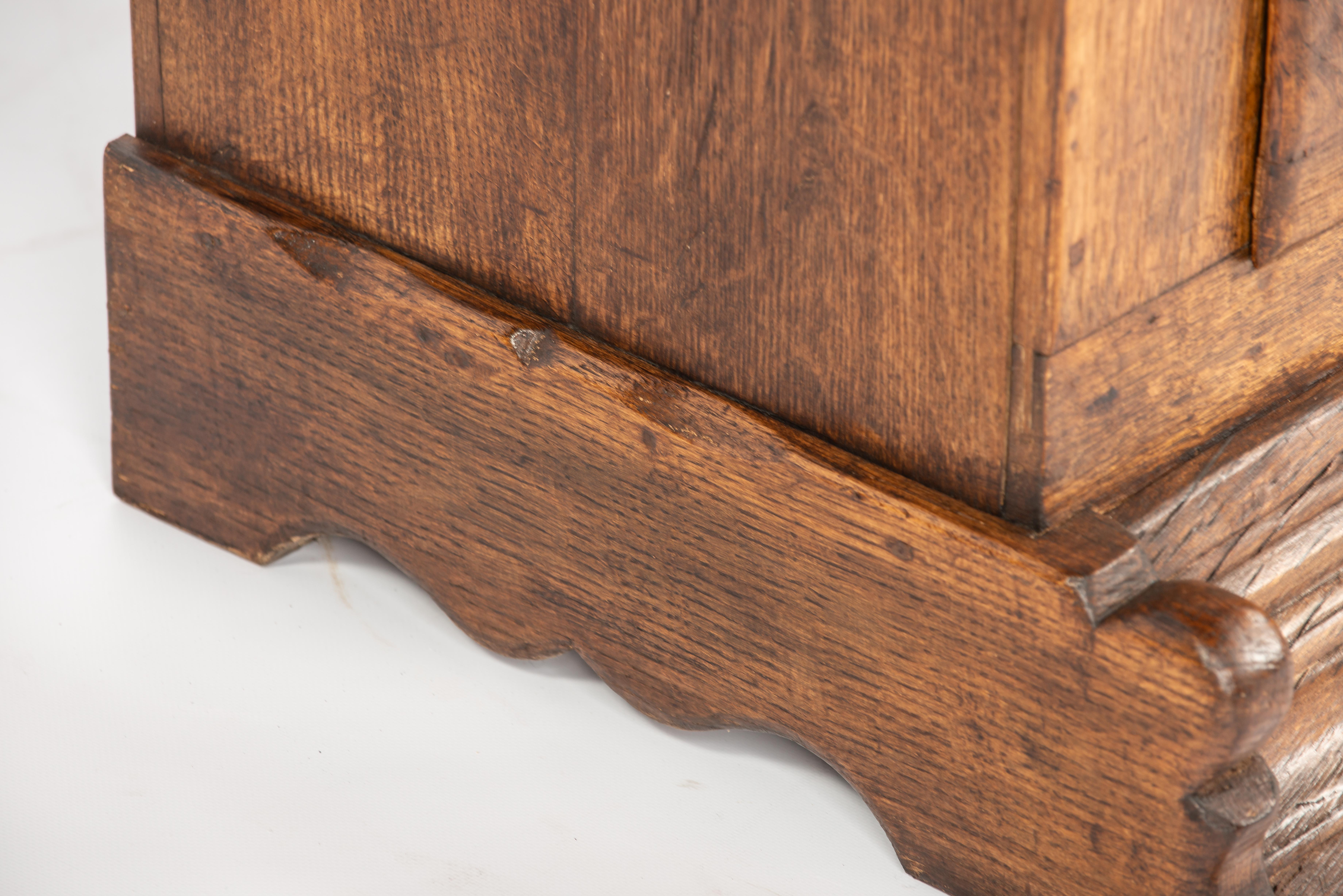 Antique German warm honey color oak single door cabinet circa 1900 For Sale 6