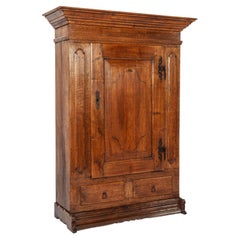  Used German warm honey color oak single door cabinet circa 1900