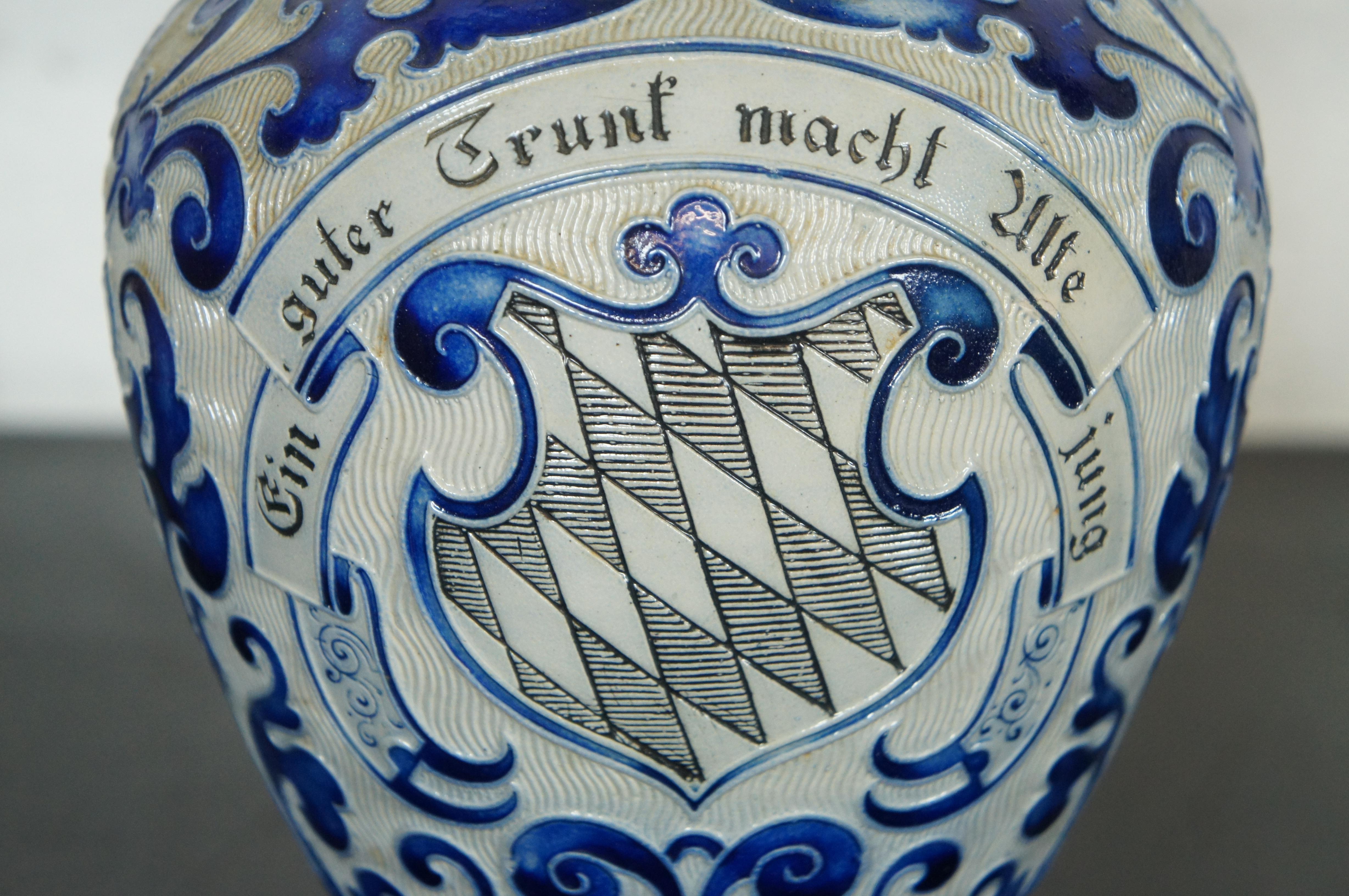 Antique German Westerwald Reinhold Merkelbach Salt Glaze Pitcher Jug 14